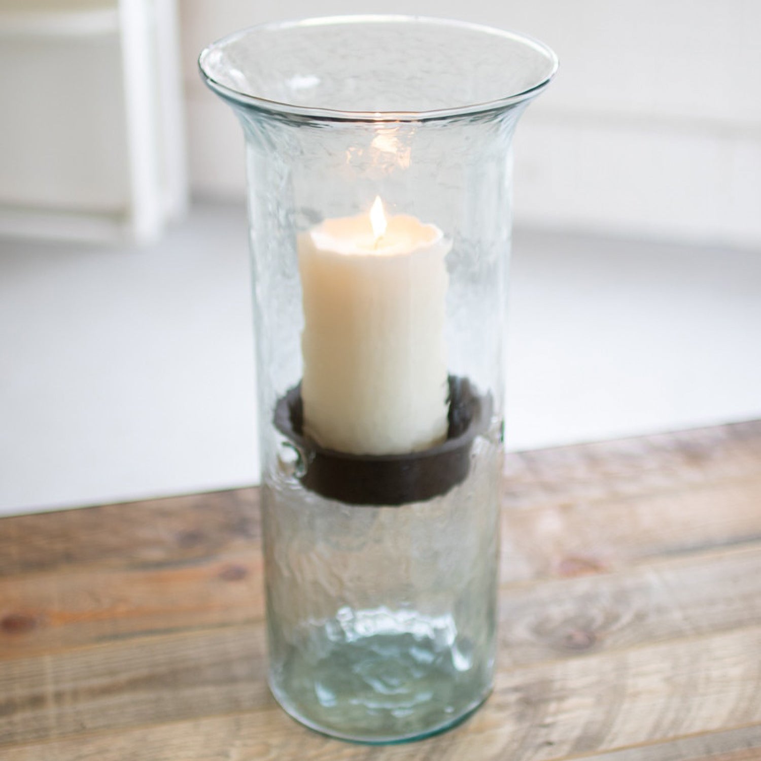 Mini Glass Candle Cylinder Set of 2