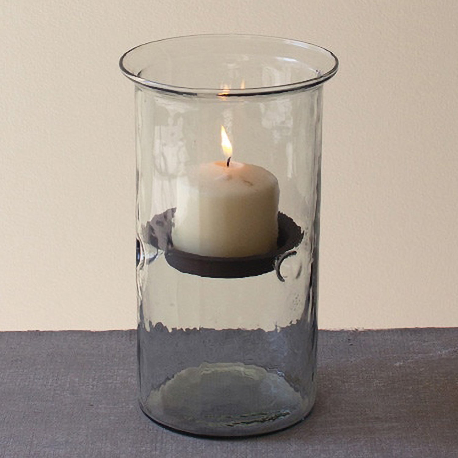 Mini Glass Candle Cylinder Set of 2