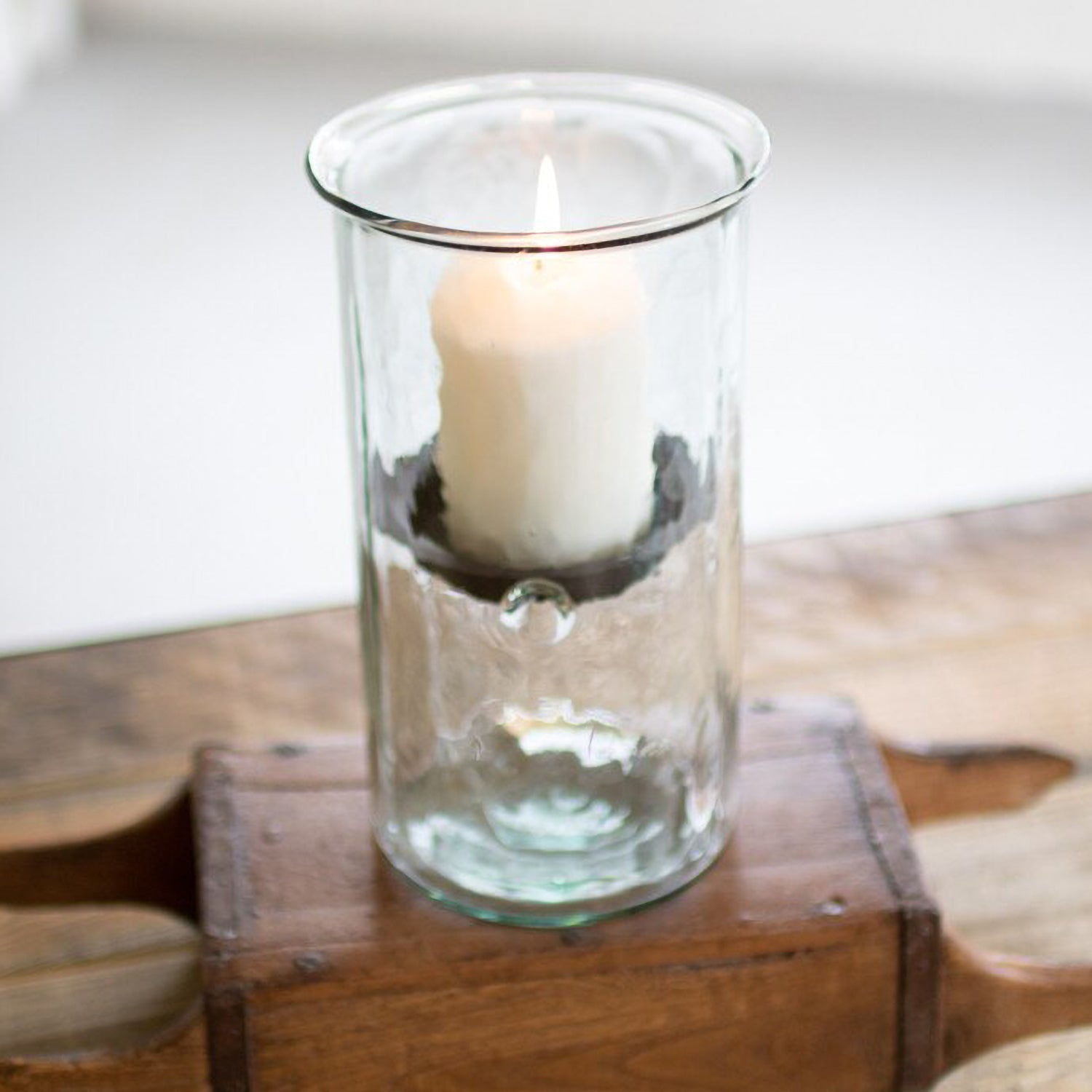 Mini Glass Candle Cylinder Set of 2
