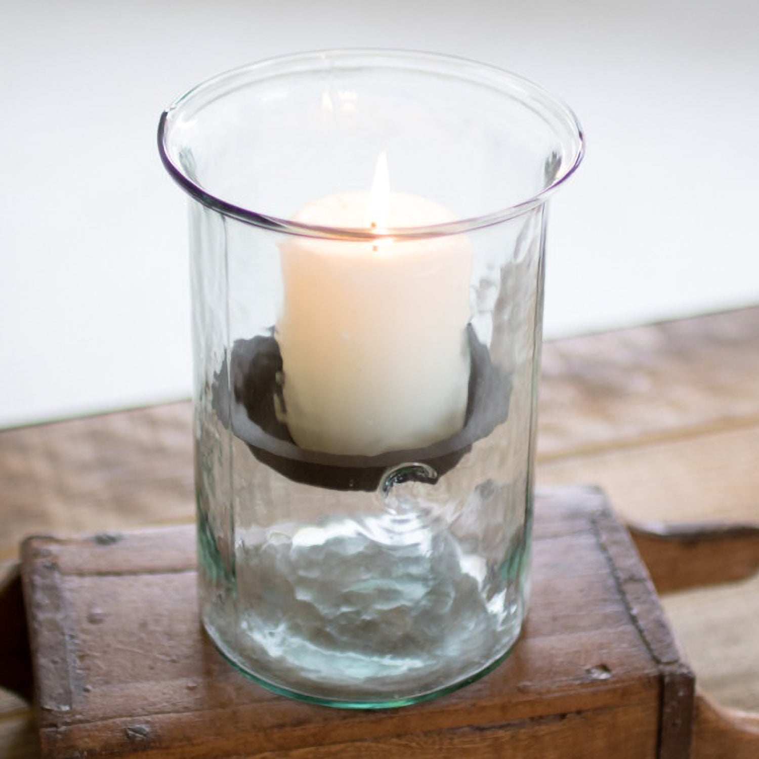 Mini Glass Candle Cylinder Set of 2