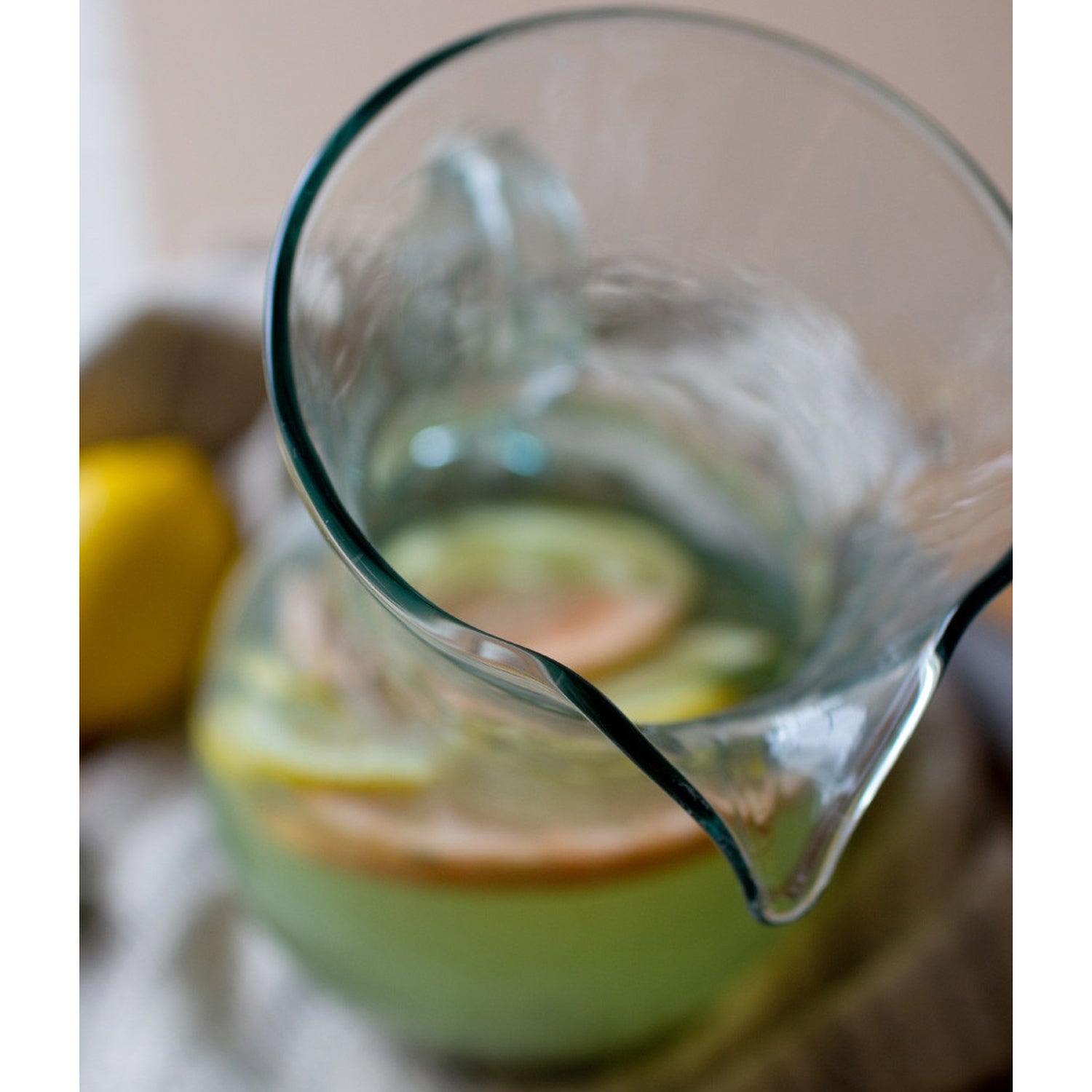 Small Glass Tilted Pitcher