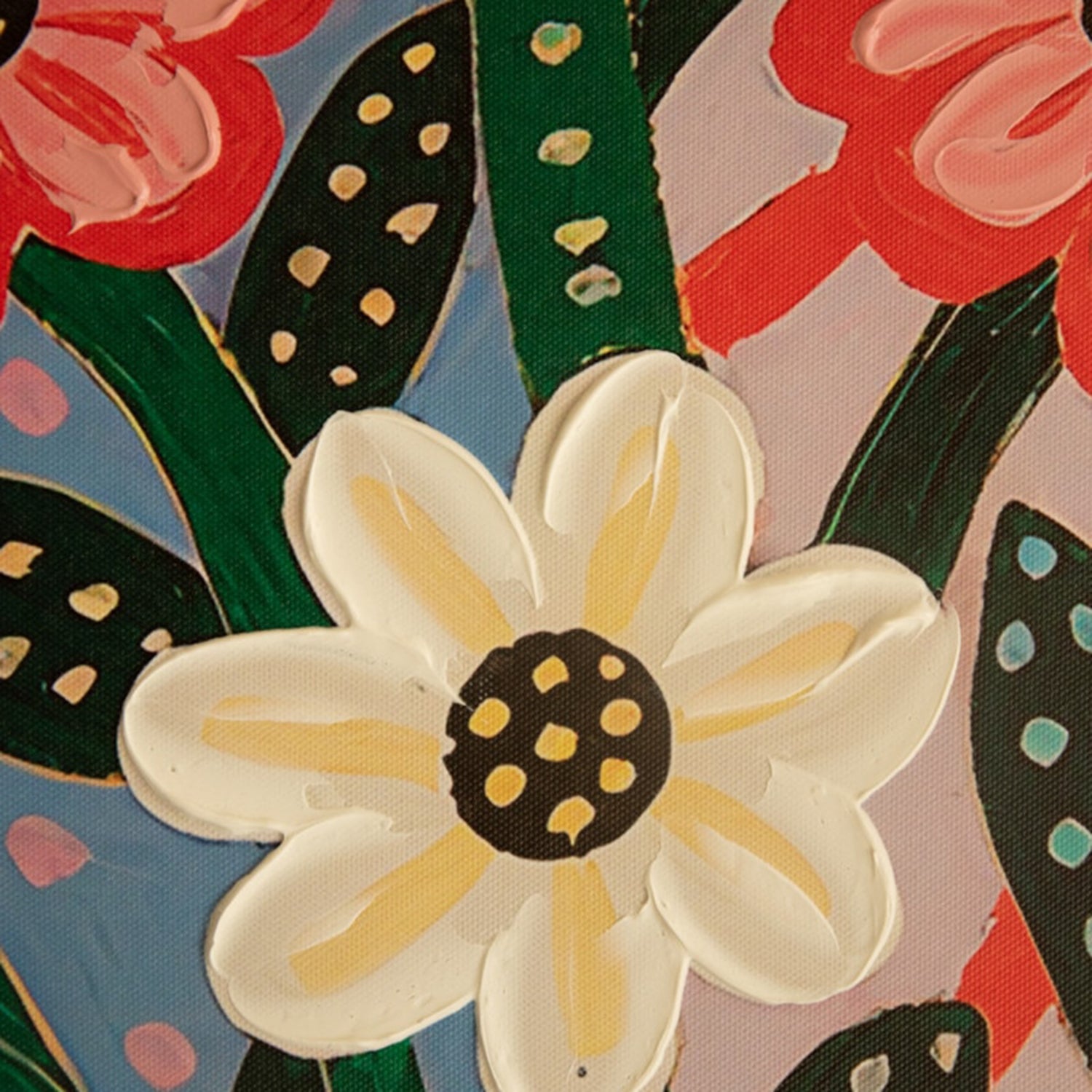 Flowers in a Vase Canvas Paint over Print
