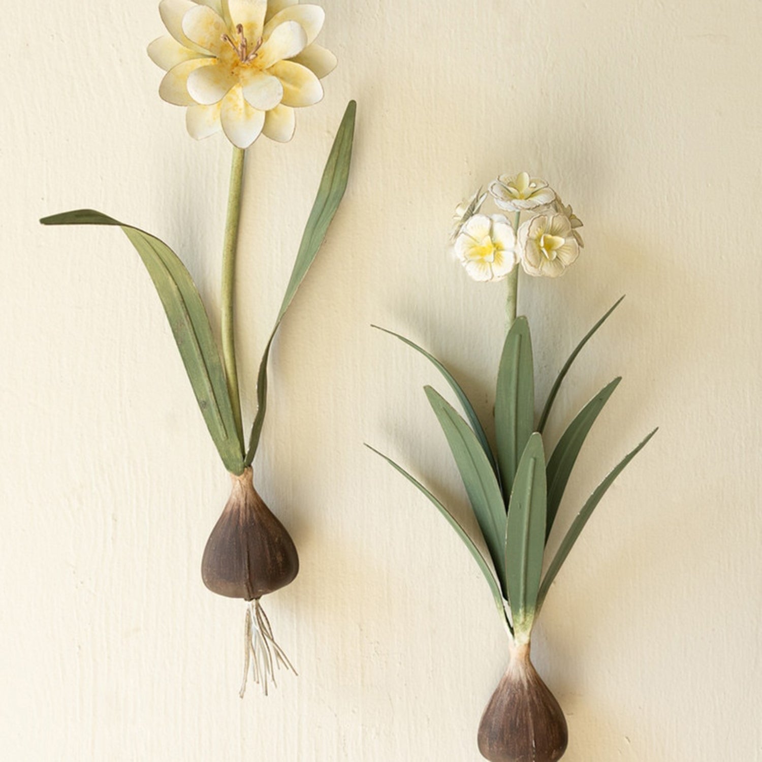 Painted Metal Flower Wall Sconce Set of 2