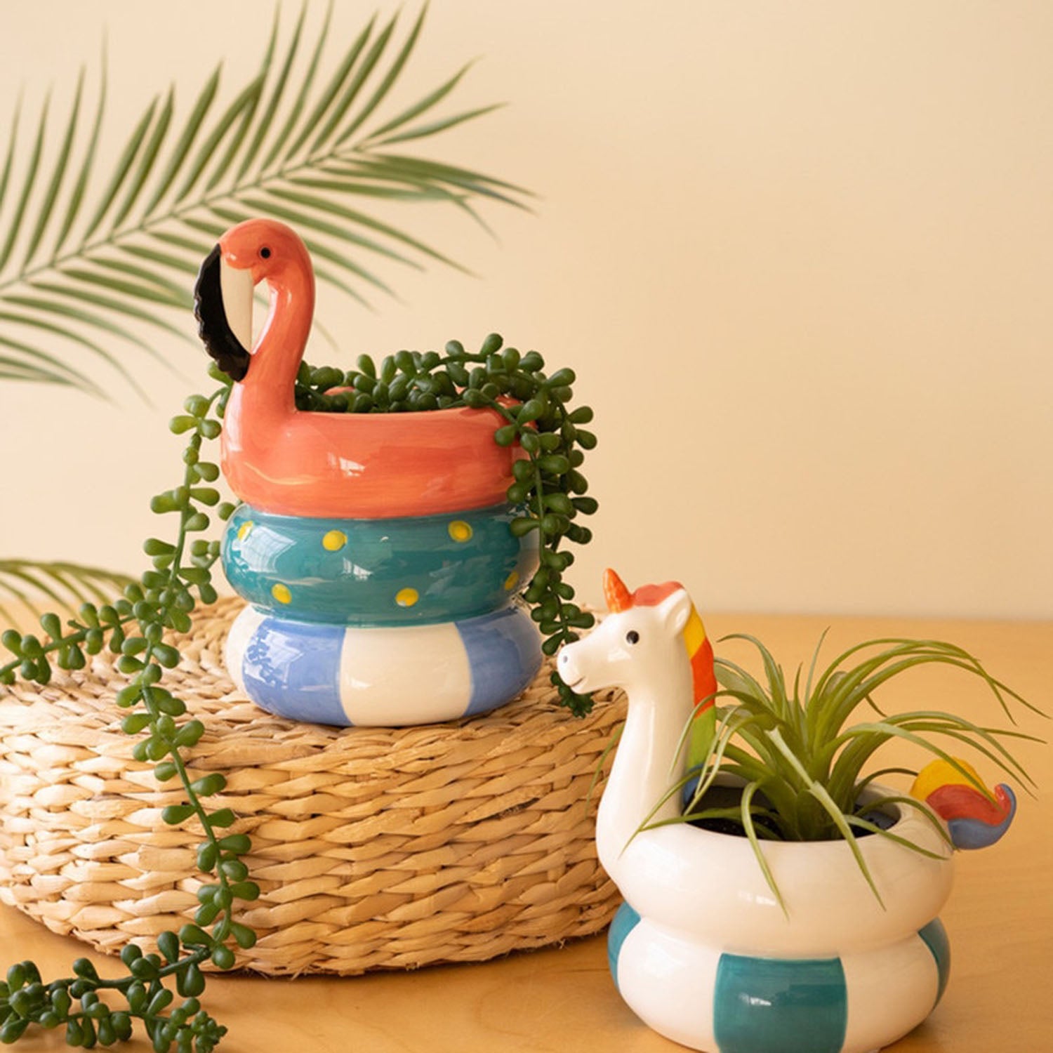 Flamingo and Unicorn Floatie Vase Set of 2