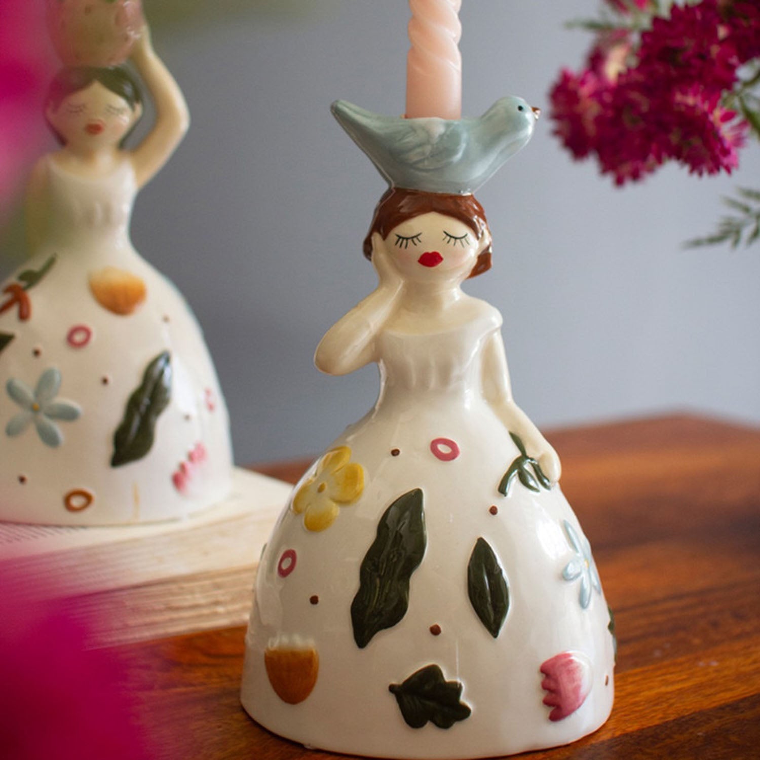 Girl Taper Candle Holder Set of 2