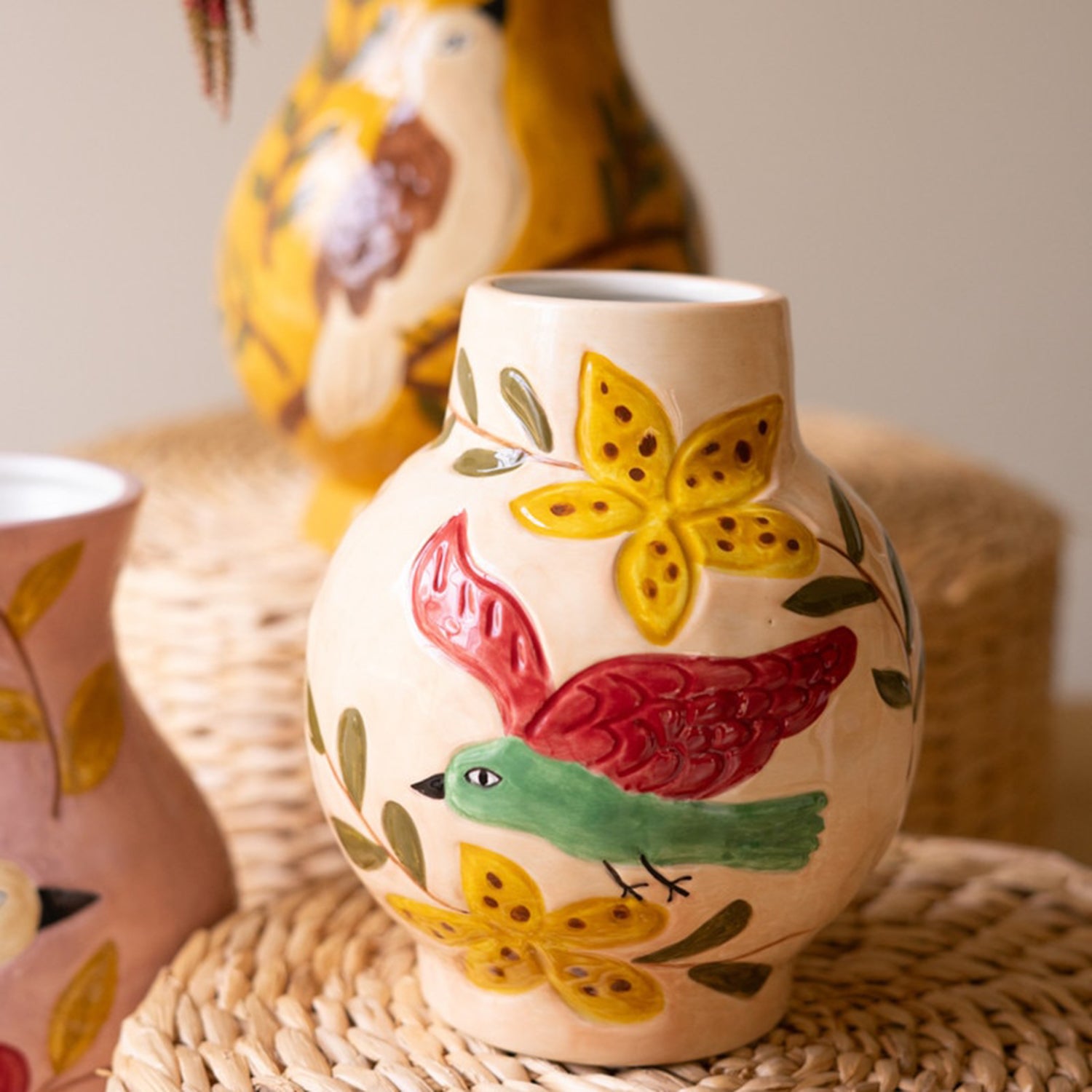 Ceramic Bird Vase Set of 3