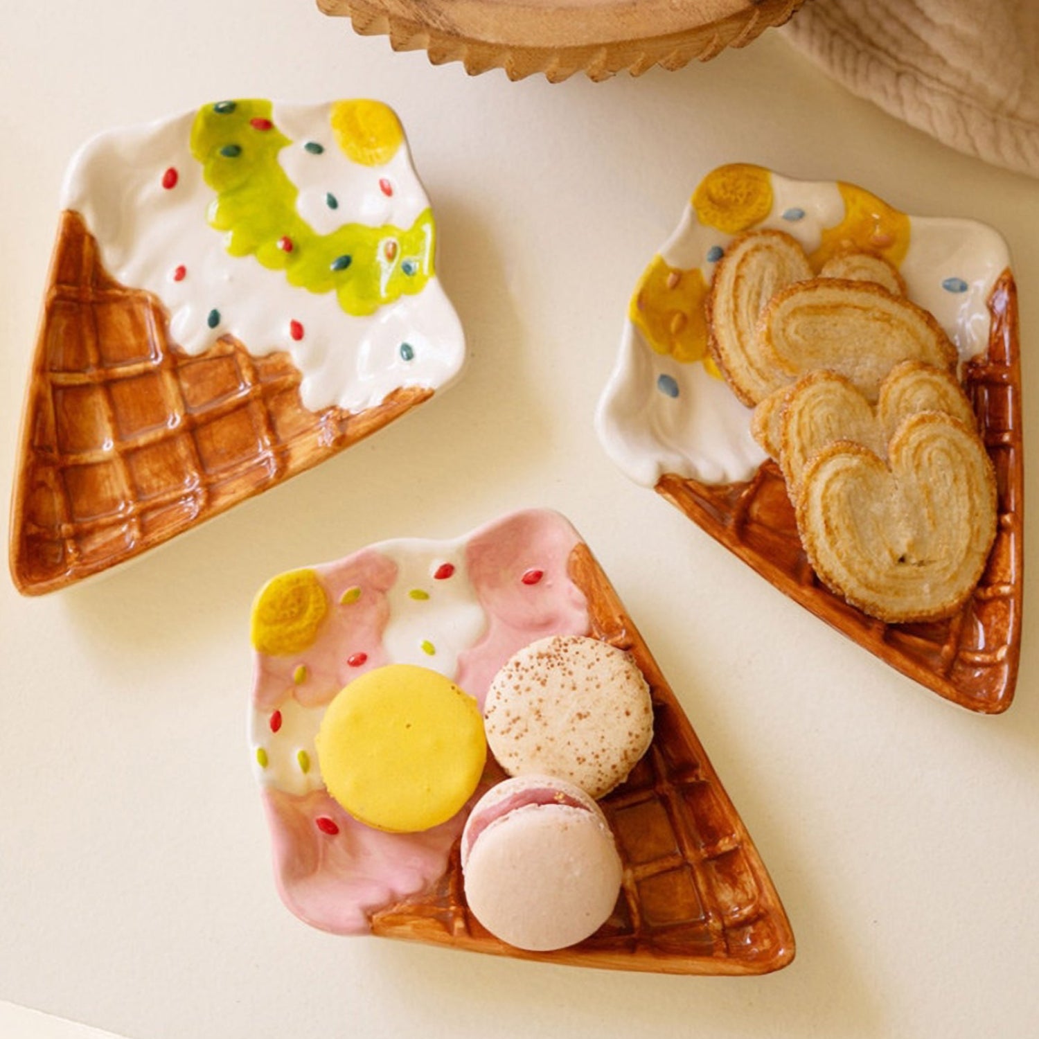 Ice Cream Cone Plate Set of 3