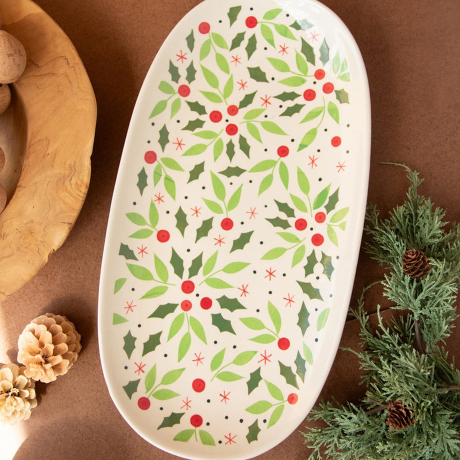 Oval Ceramic Christmas Platter