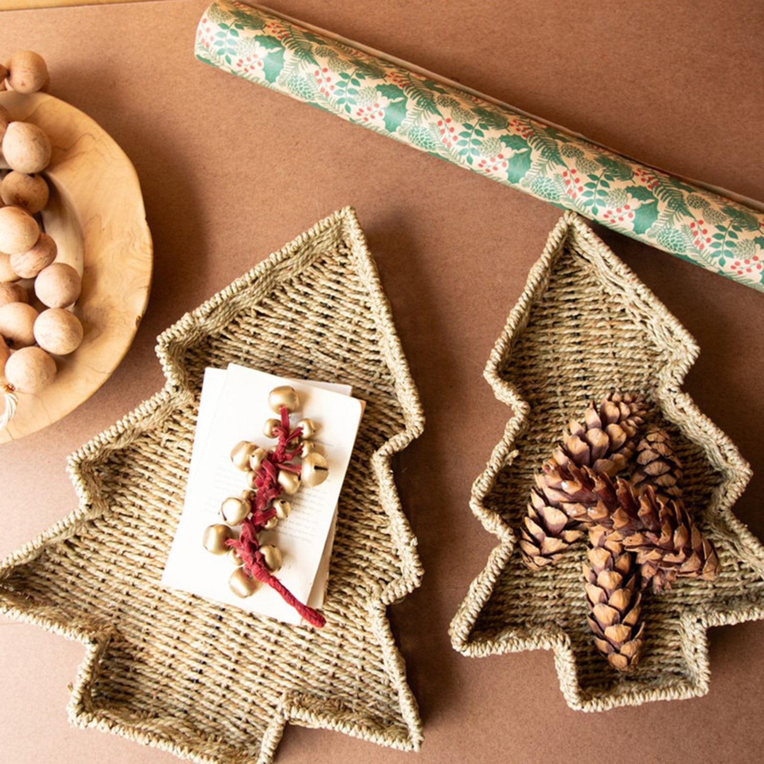 Seagrass Christmas Tree Basket Set of 2
