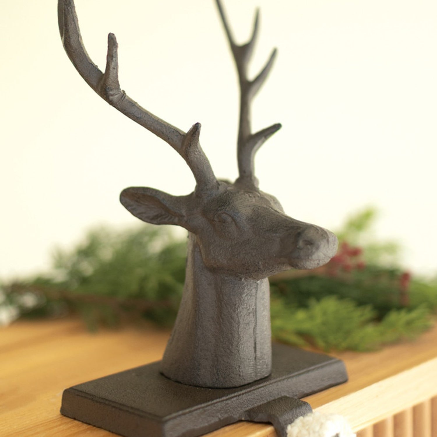 Cast Iron Deer Stocking Holder Set of 2