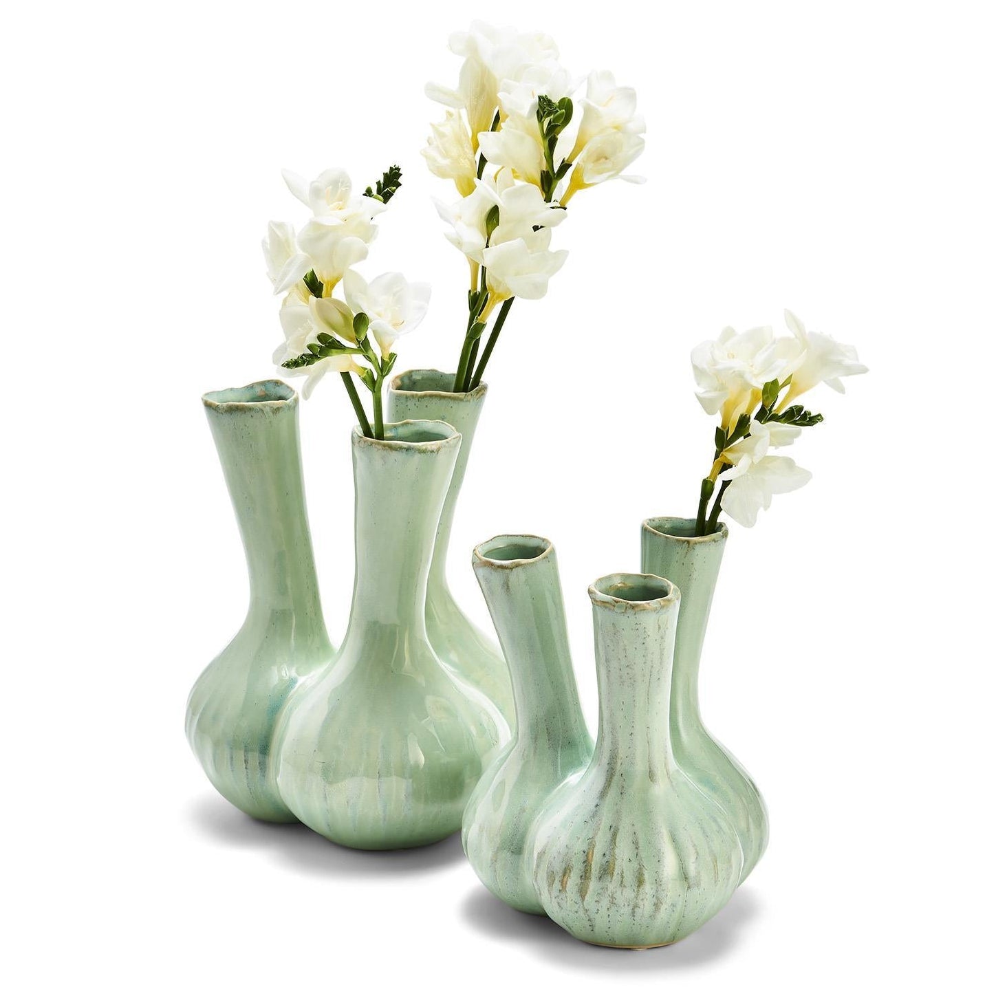 Celadon 3 Stem Vase Set of 2