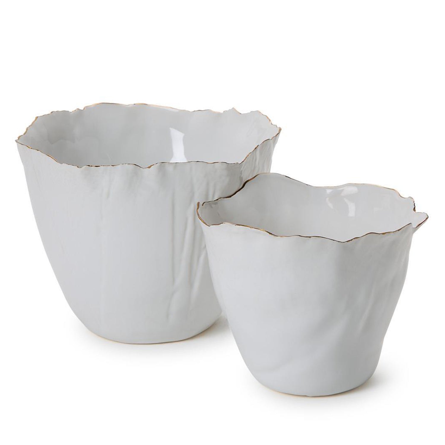 White Free Form Planter Set of 2