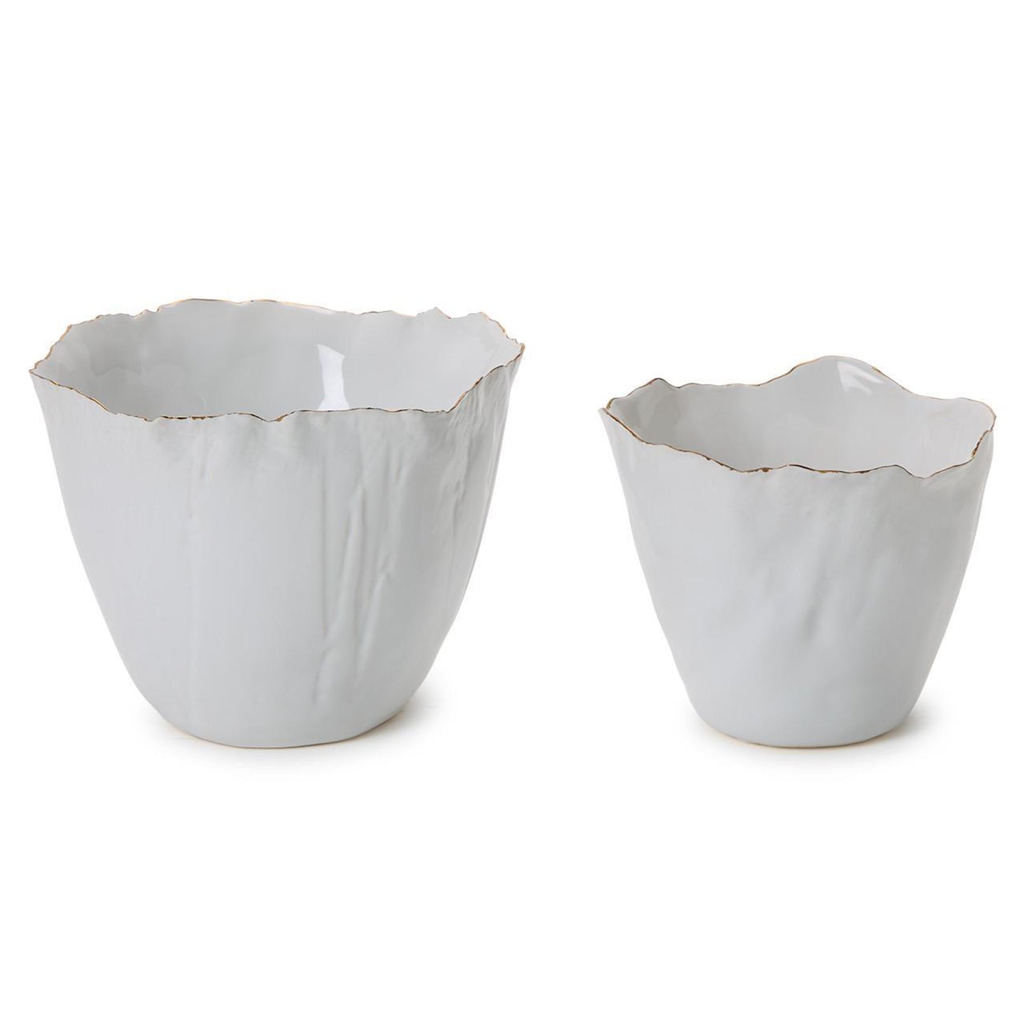 White Free Form Planter Set of 2