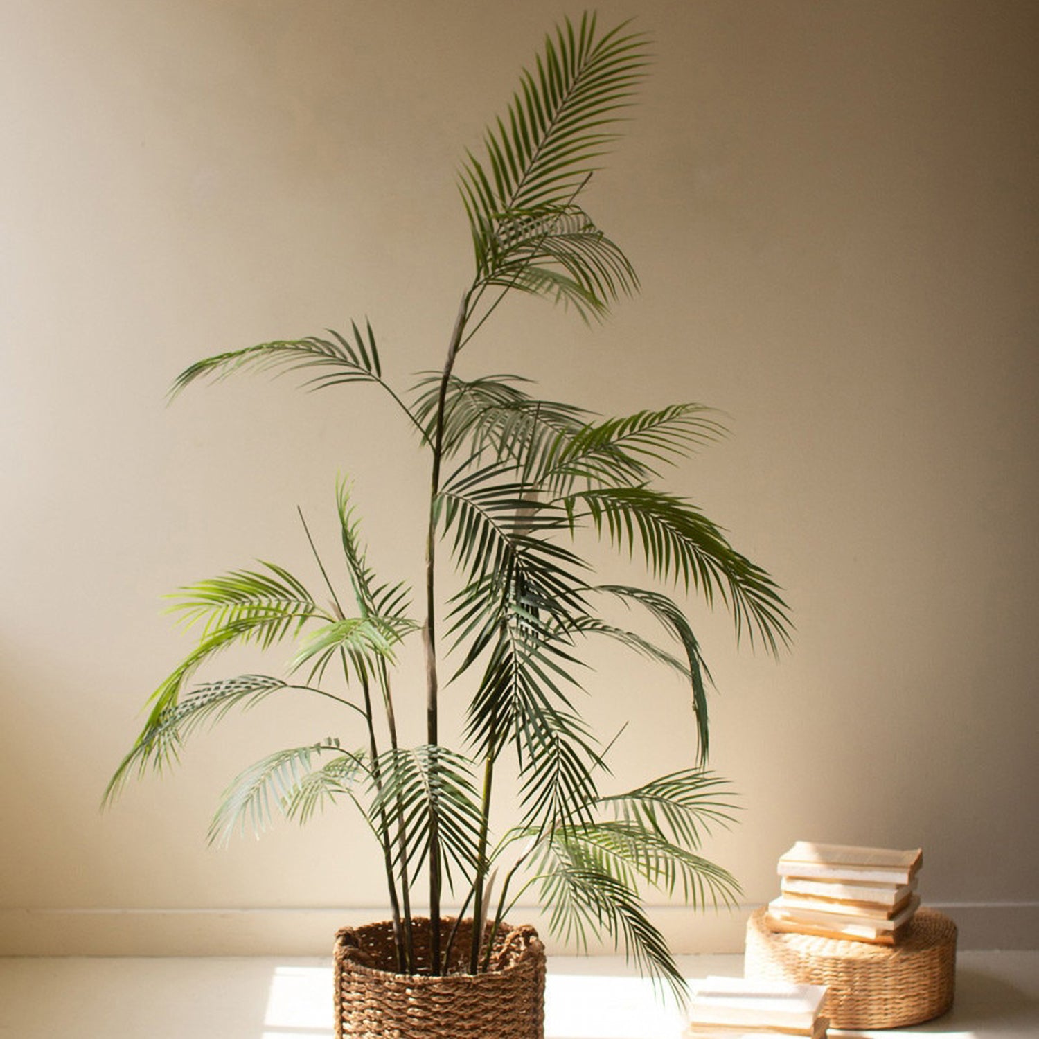 Palm Faux Tree in a Black Plastic Pot