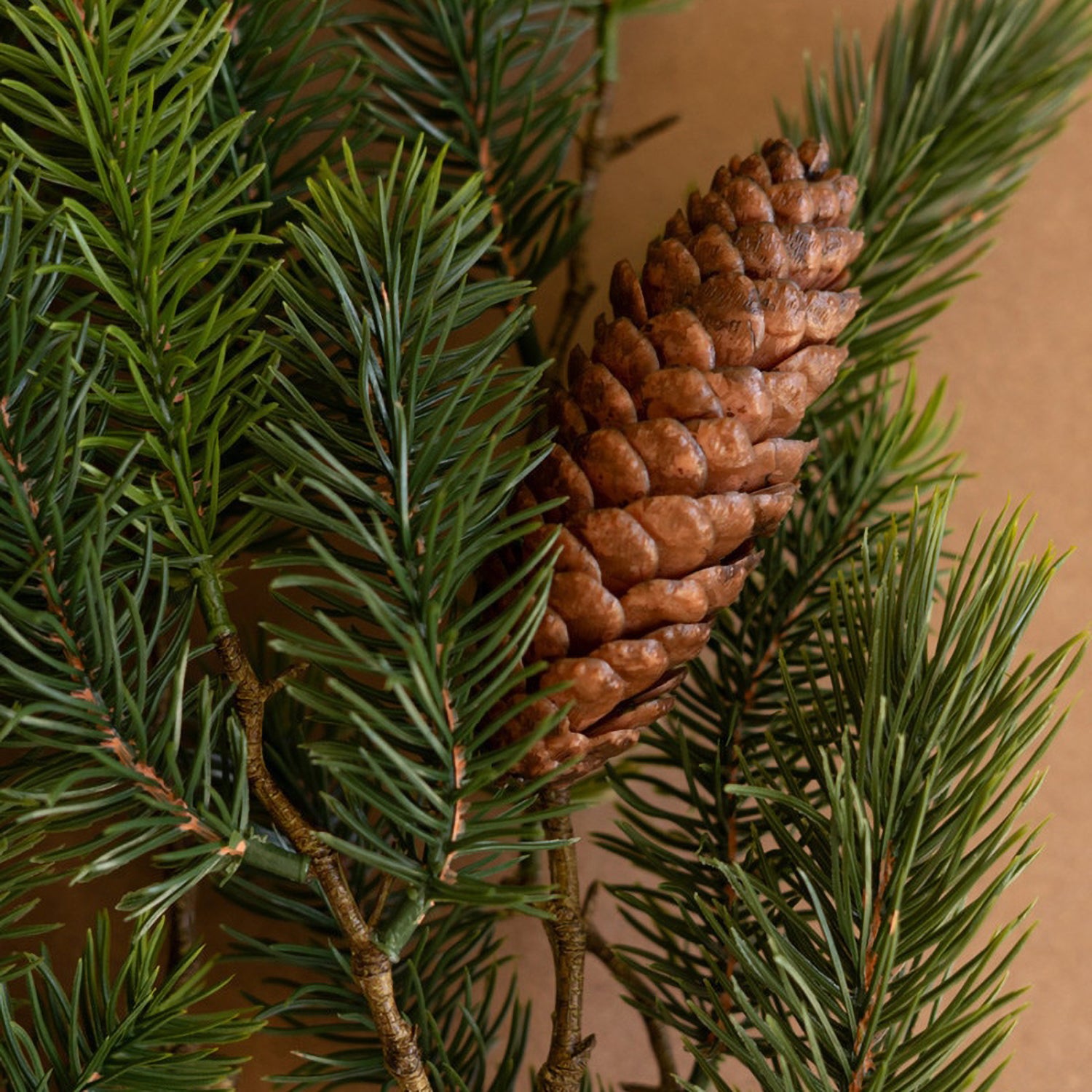 Fir Spray with Cones Faux Plant Stem Set of 4