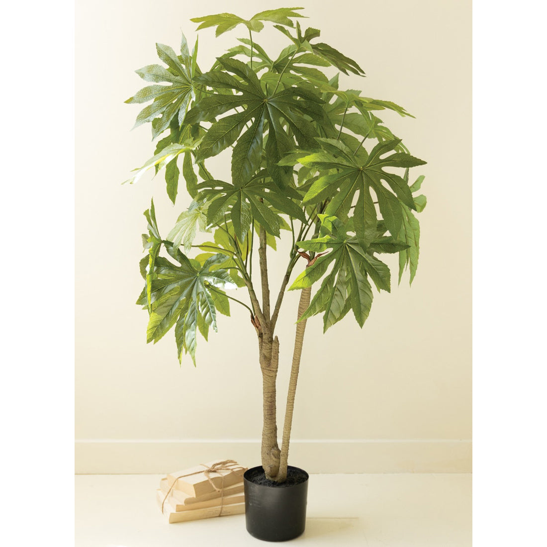 Artificial 4' Japanese Aralia in Plastic Pot