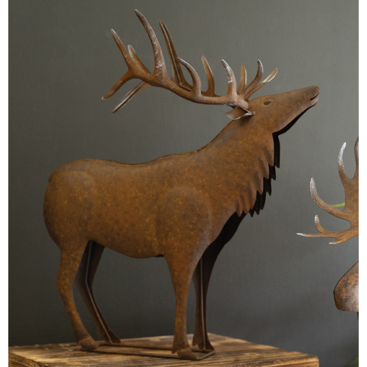 Rustic Metal Elk Sculpture