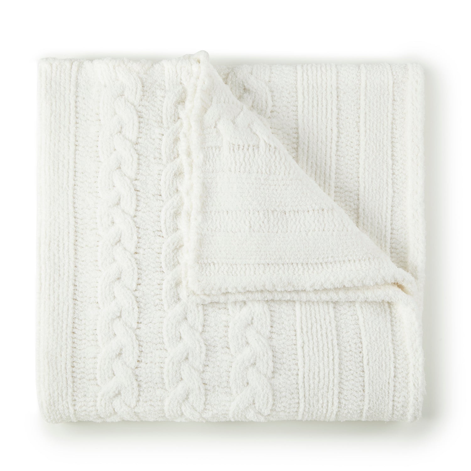Peacock Alley Knit Cable Throw Blanket
