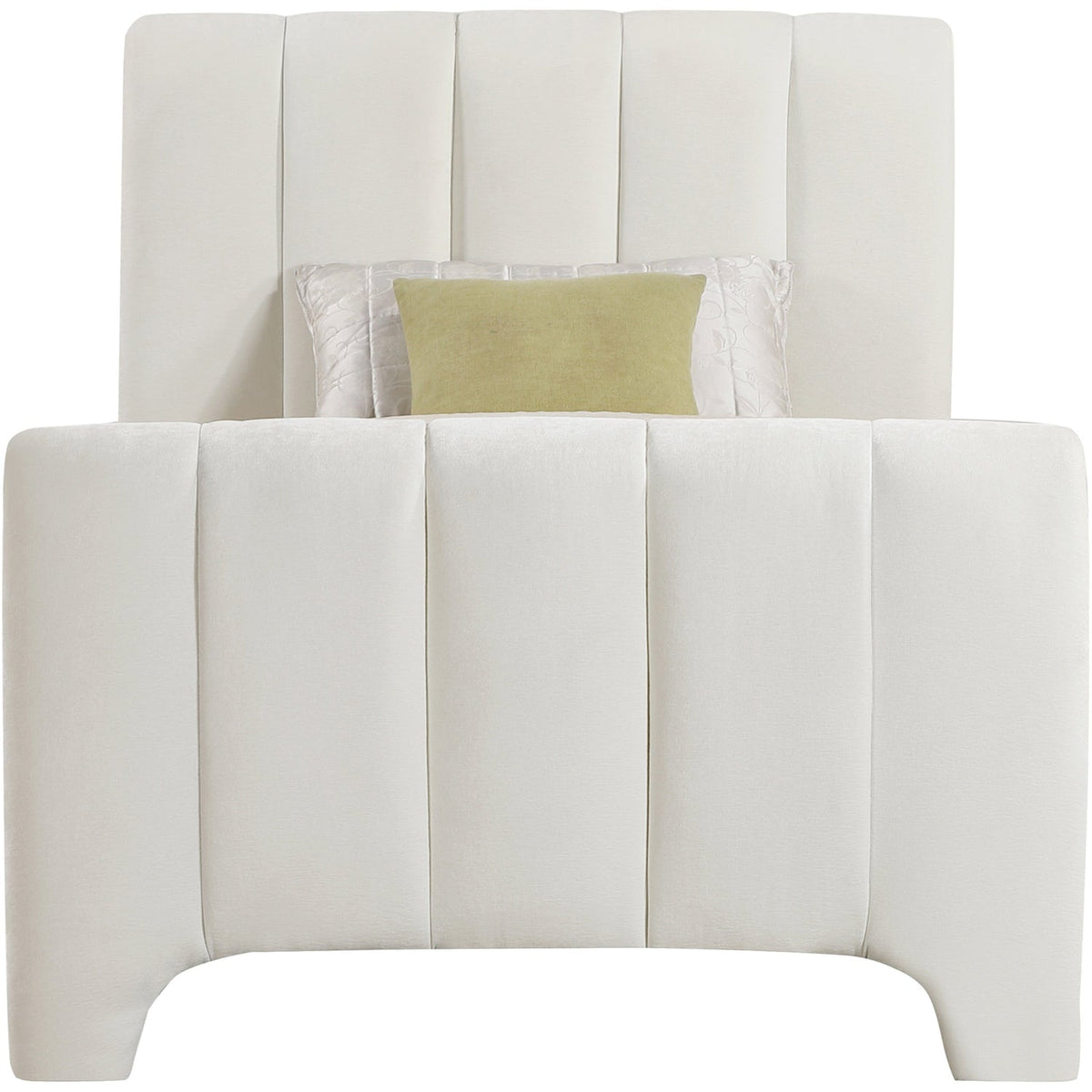 Camila Cream Chenille Fabric Upholstered Bed