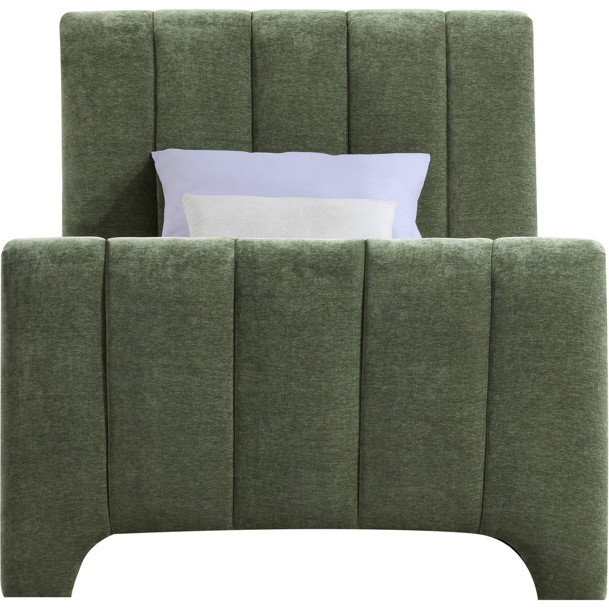 Camila Green Chenille Fabric Upholstered Bed