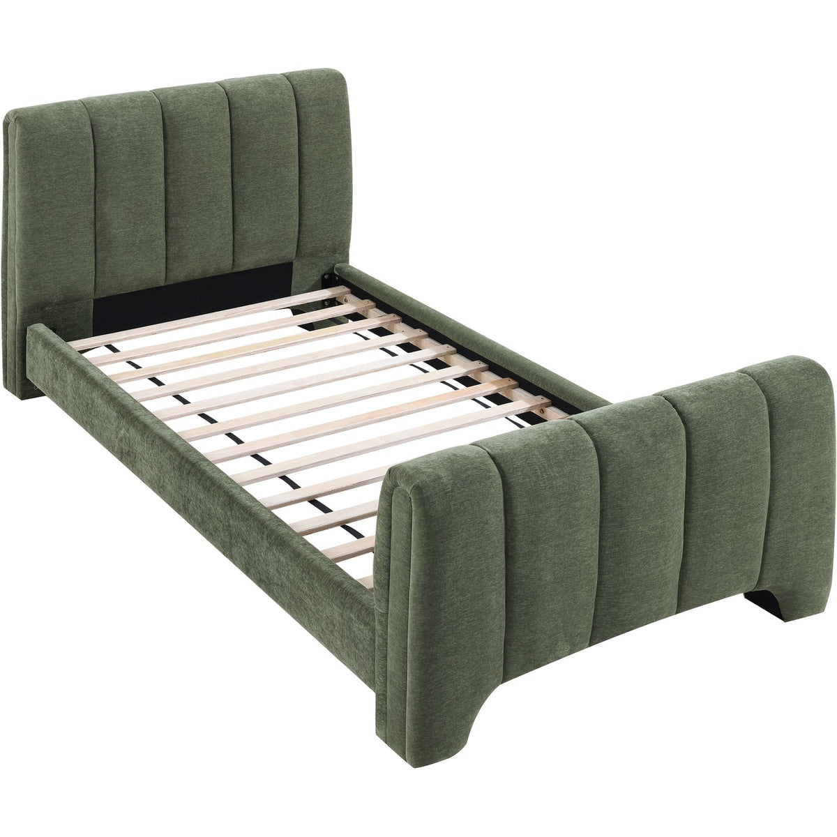 Camila Green Chenille Fabric Upholstered Bed
