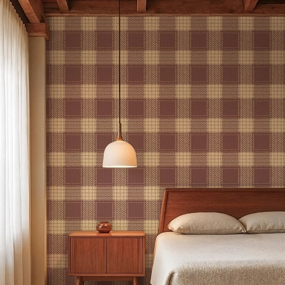 Mitchell Black Campers Plaid Wallpaper
