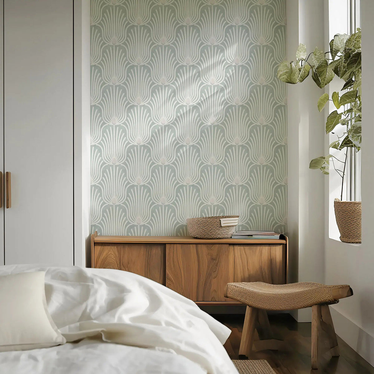 Mitchell Black Carlyle Feather Wallpaper