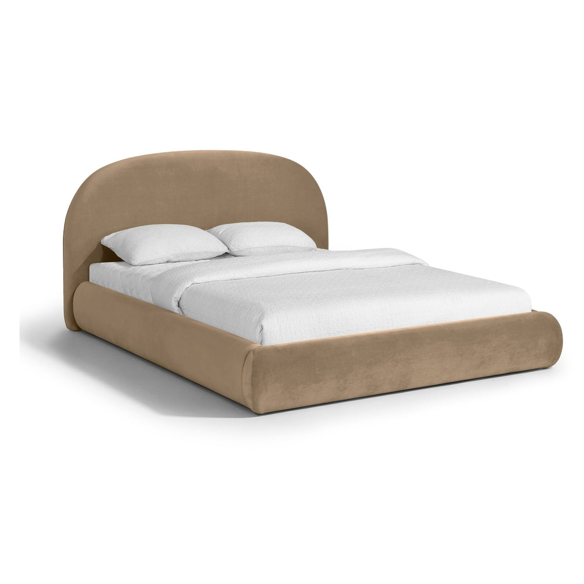 Celine Beige Velvet Upholstered Bed