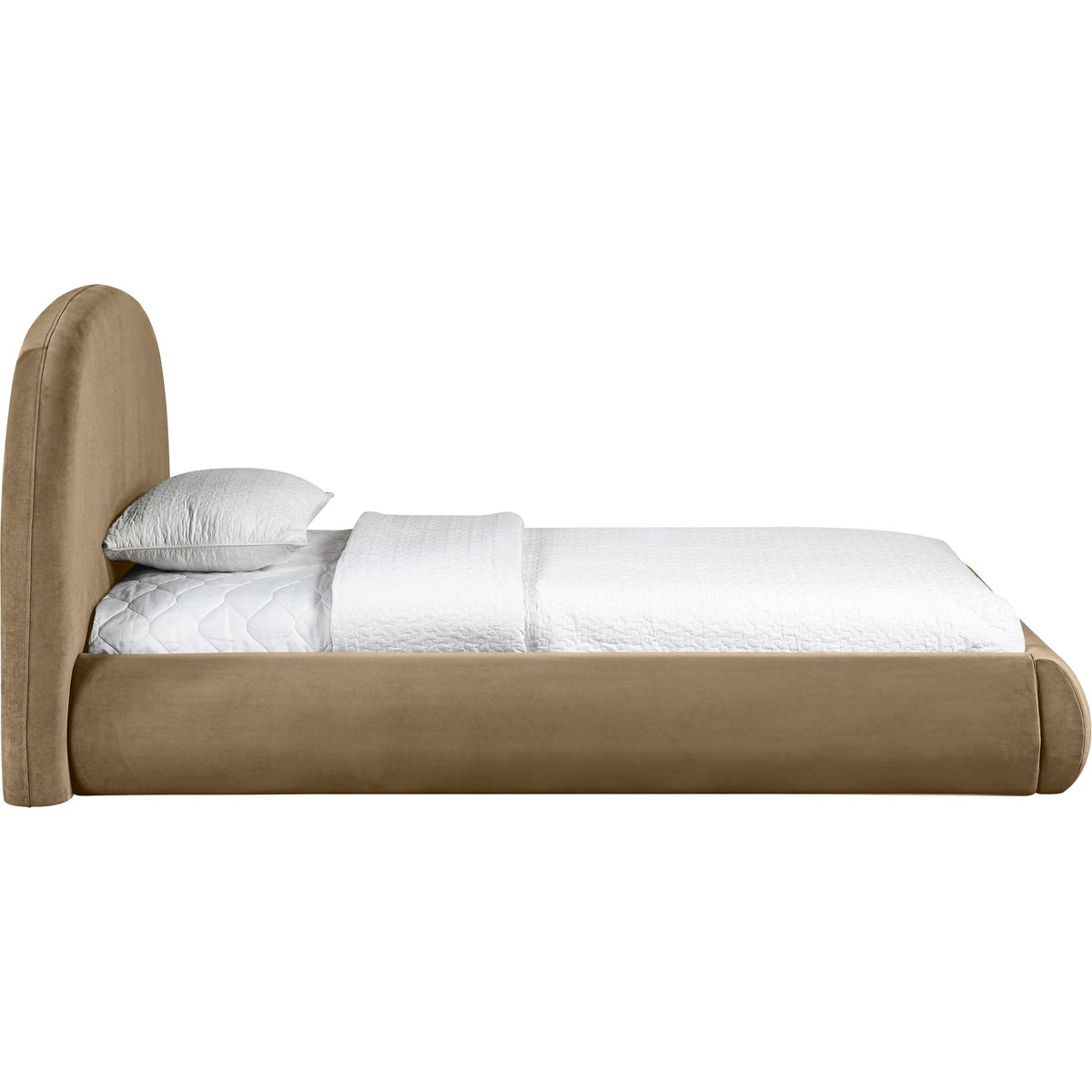 Celine Beige Velvet Upholstered Bed