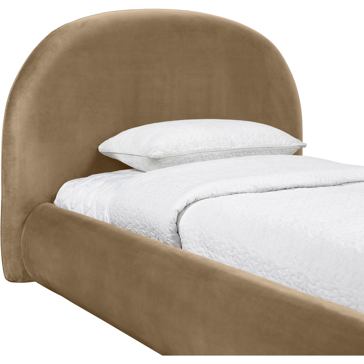 Celine Beige Velvet Upholstered Bed