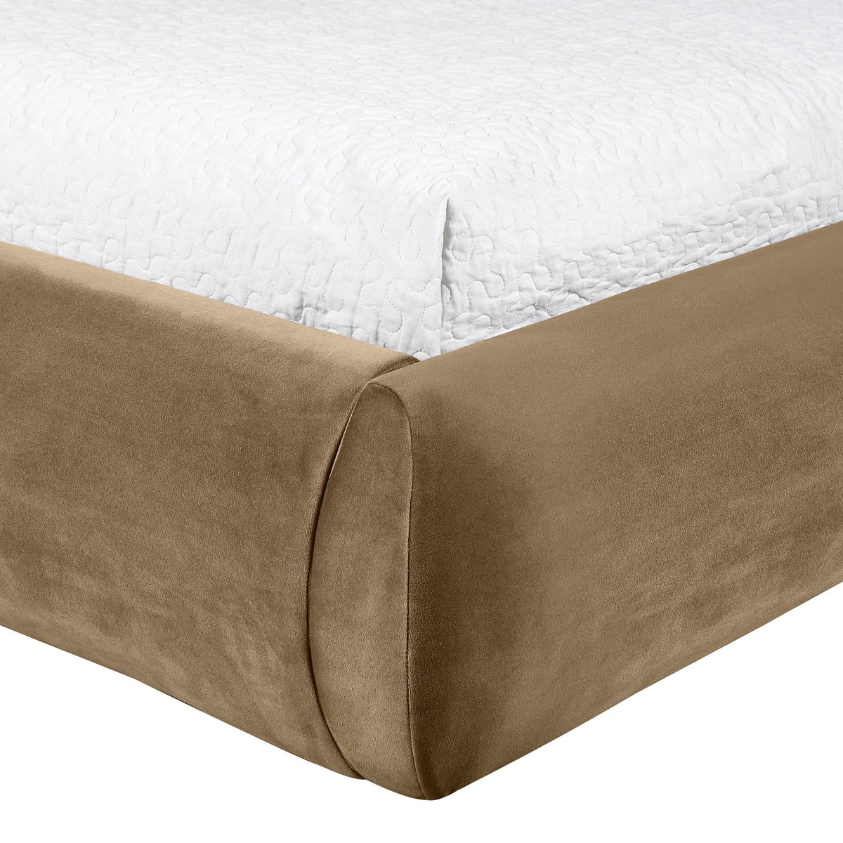 Celine Beige Velvet Upholstered Bed