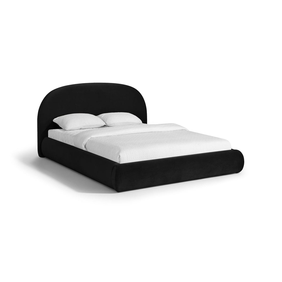 Celine Black Velvet Upholstered Bed