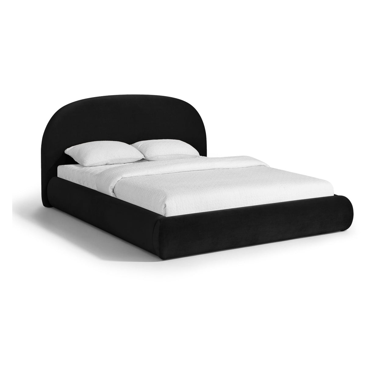 Celine Black Velvet Upholstered Bed