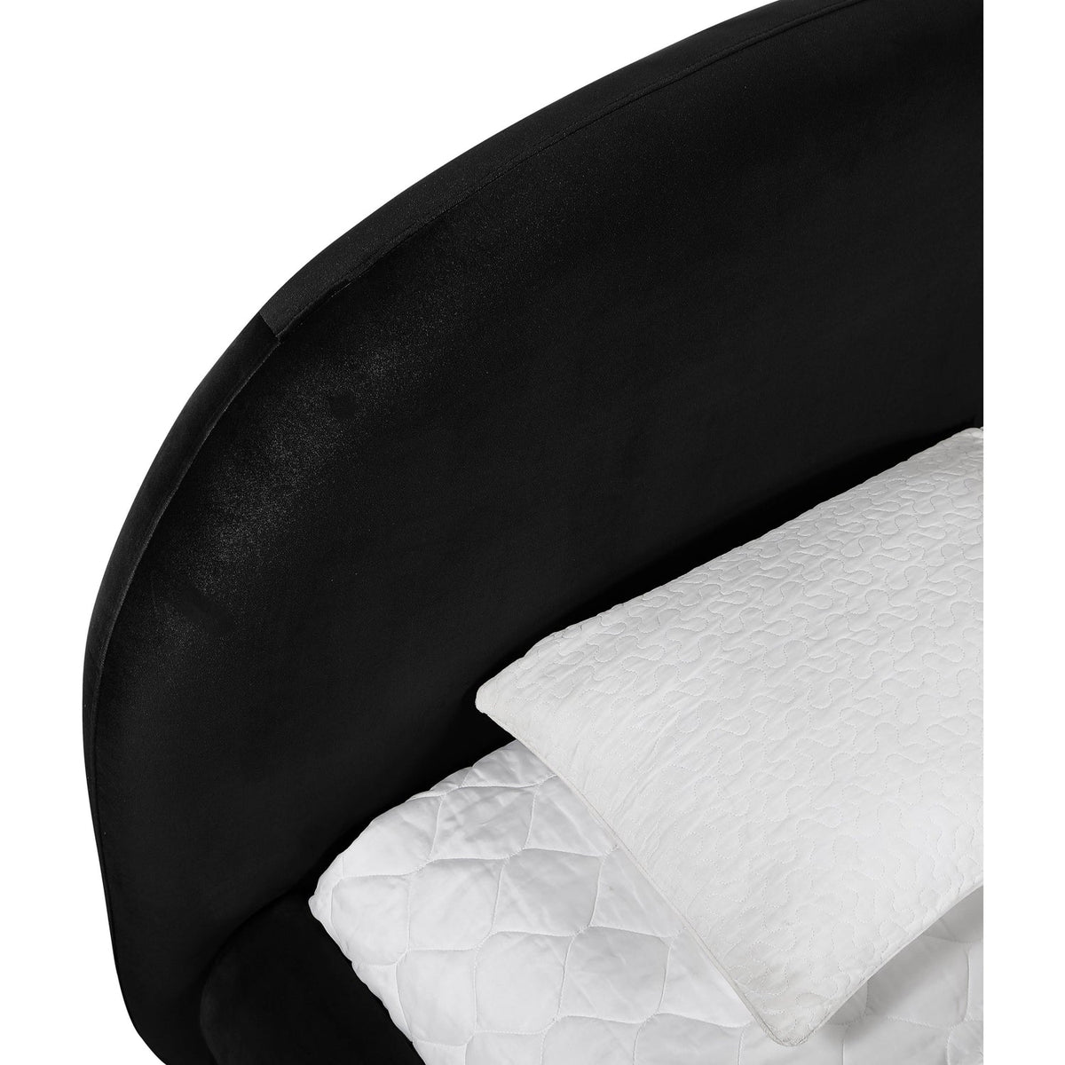 Celine Black Velvet Upholstered Bed