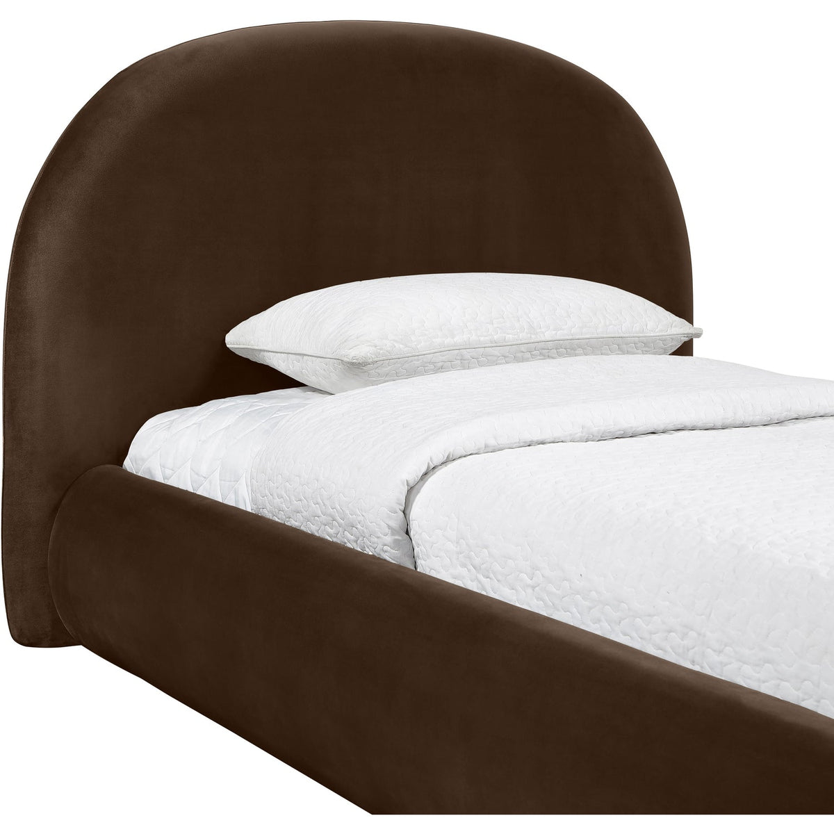 Celine Brown Velvet Upholstered Bed