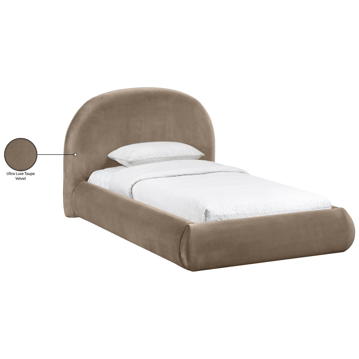Celine Taupe Velvet Upholstered Bed