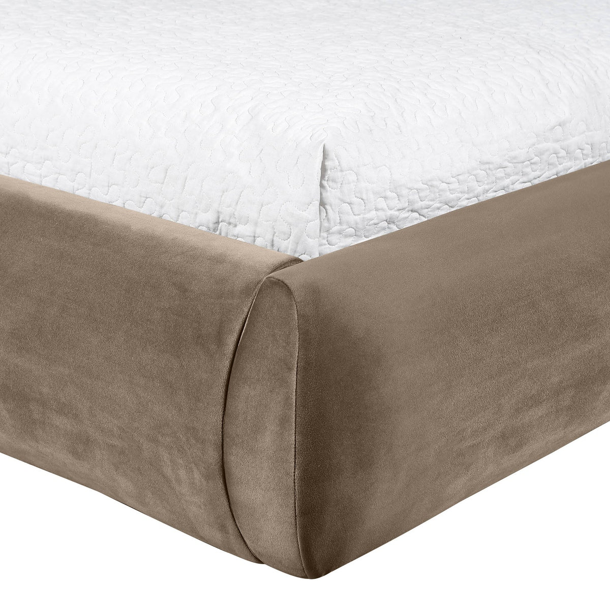 Celine Taupe Velvet Upholstered Bed