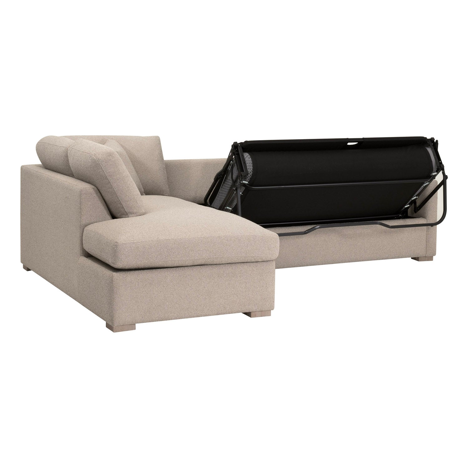 Clara 112in Slim Arm Sleeper Sectional Sofa