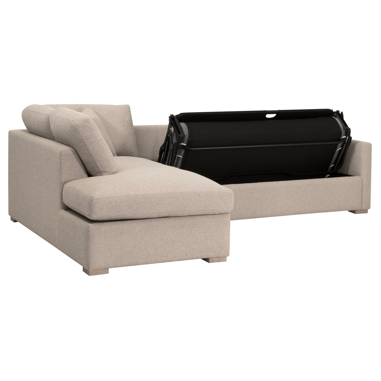 Clara 112in Slim Arm Sleeper Sectional Sofa