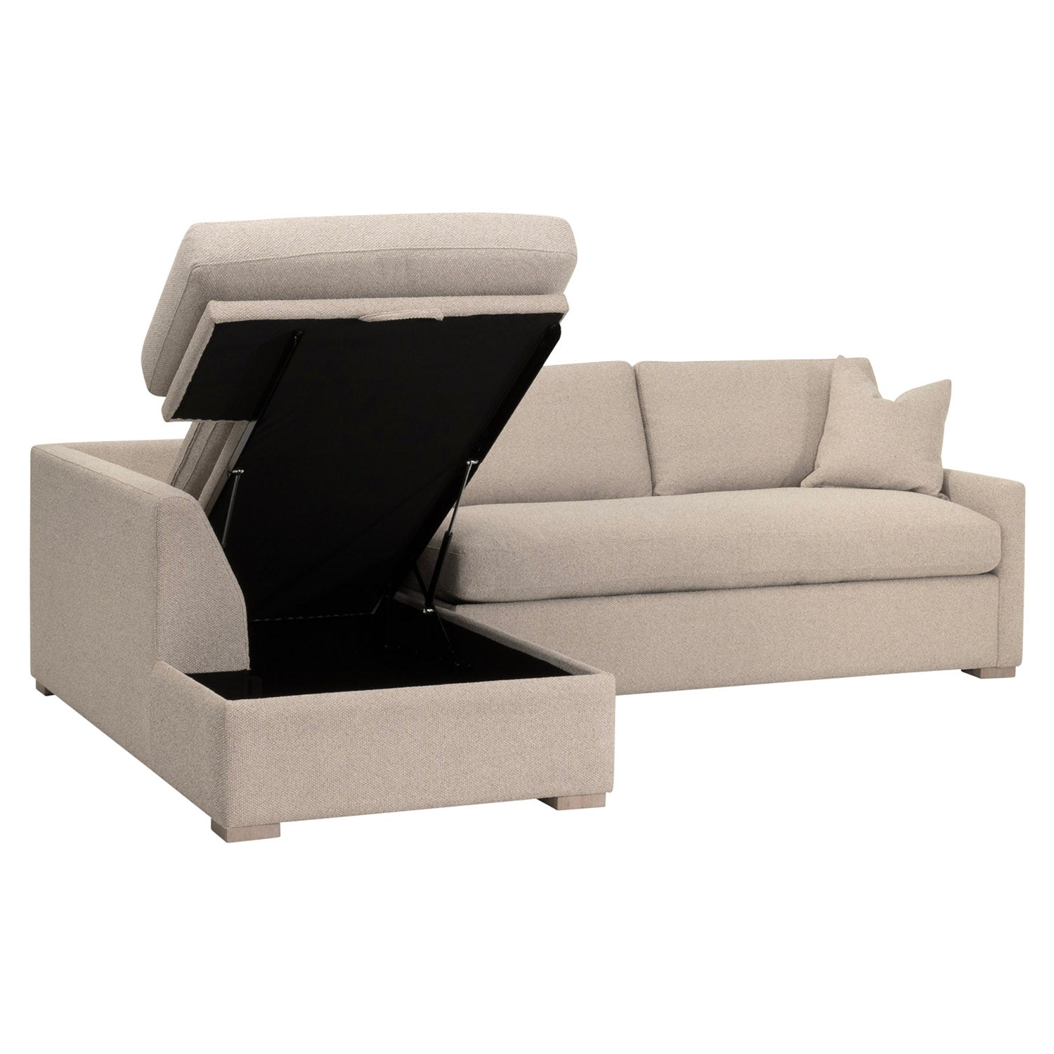 Clara 112in Slim Arm Sleeper Sectional Sofa