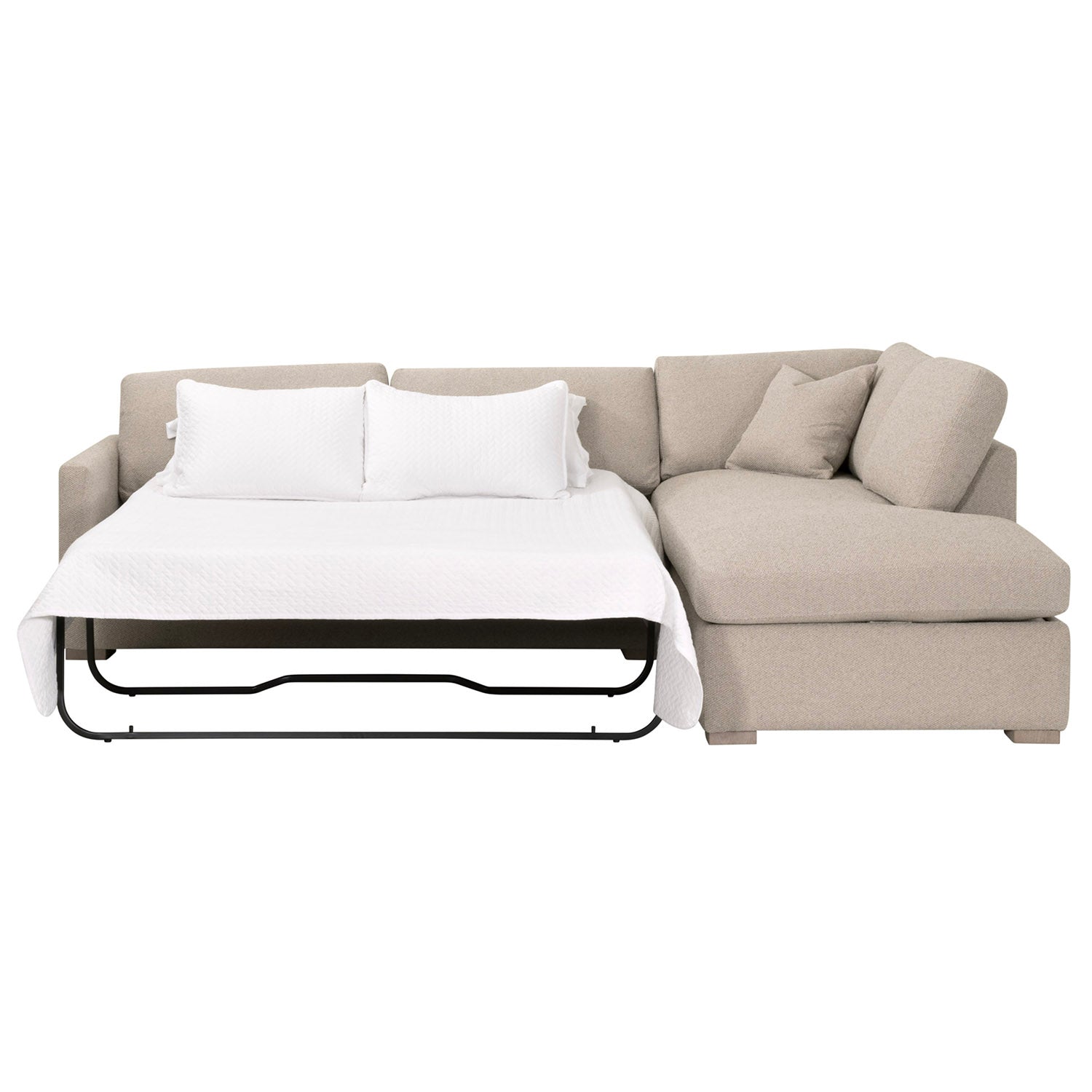 Clara 112in Slim Arm Sleeper Sectional Sofa