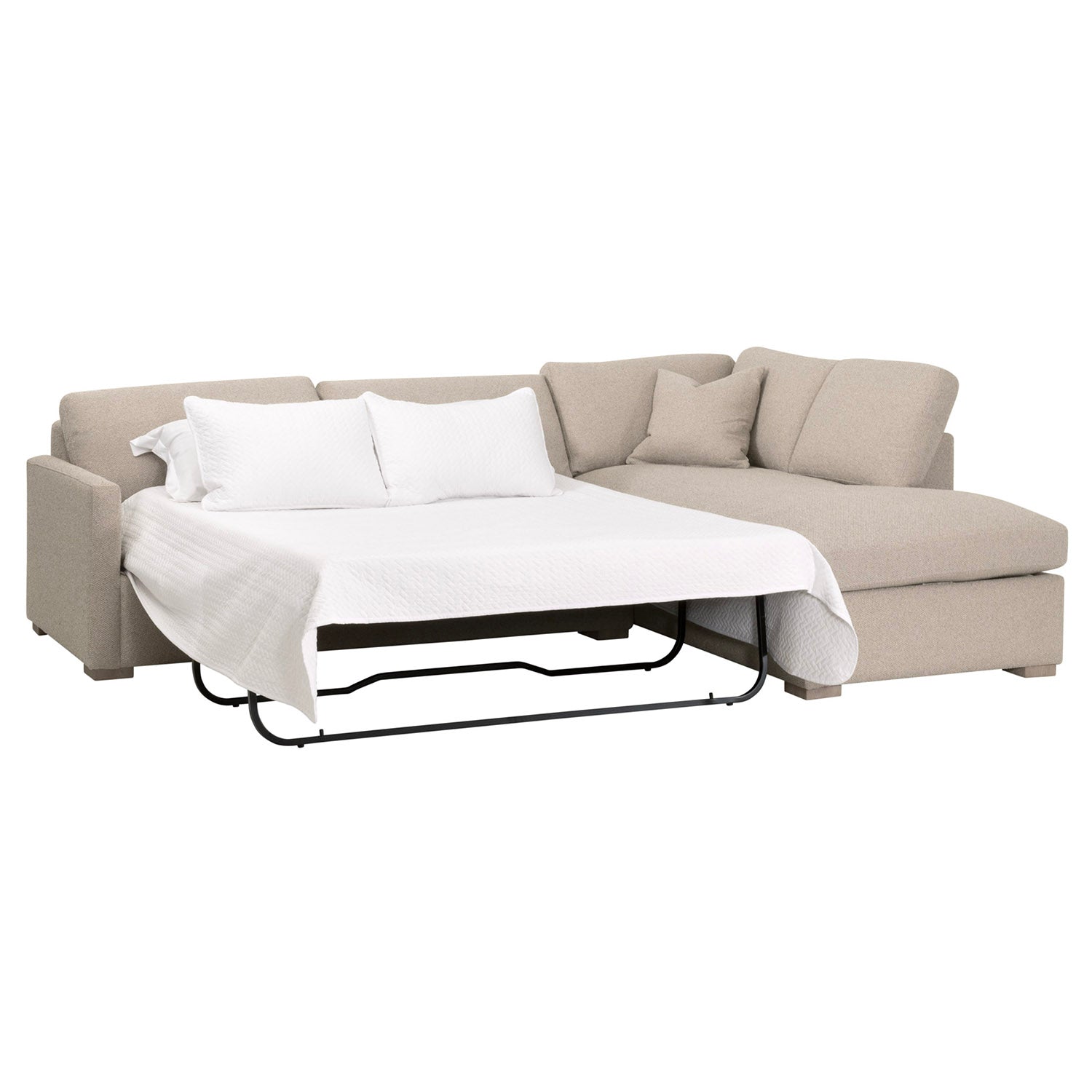 Clara 112in Slim Arm Sleeper Sectional Sofa
