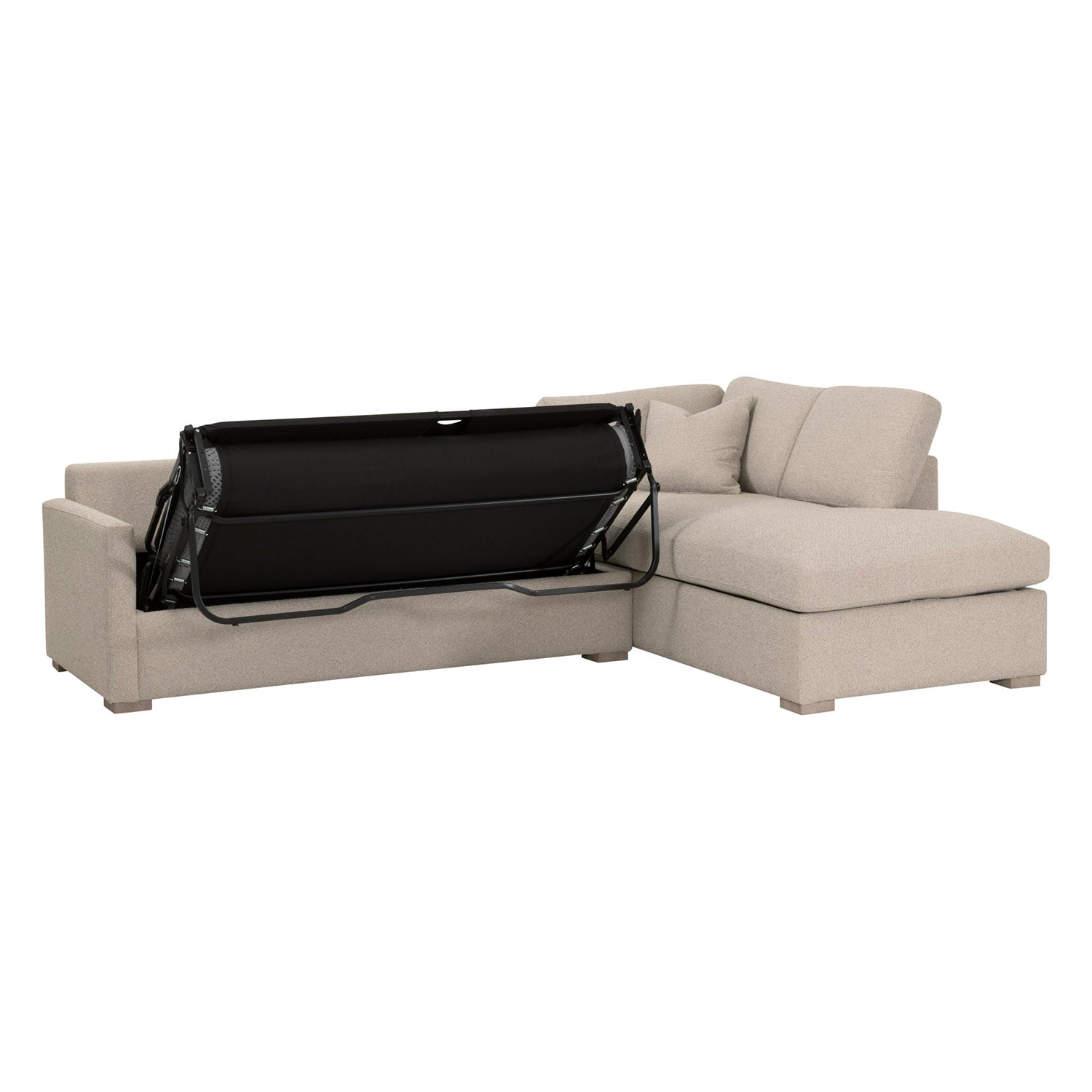 Clara 112in Slim Arm Sleeper Sectional Sofa