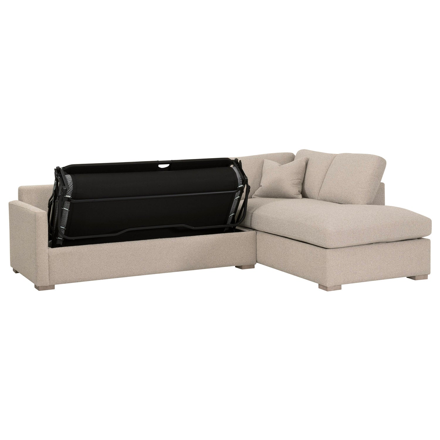 Clara 112in Slim Arm Sleeper Sectional Sofa