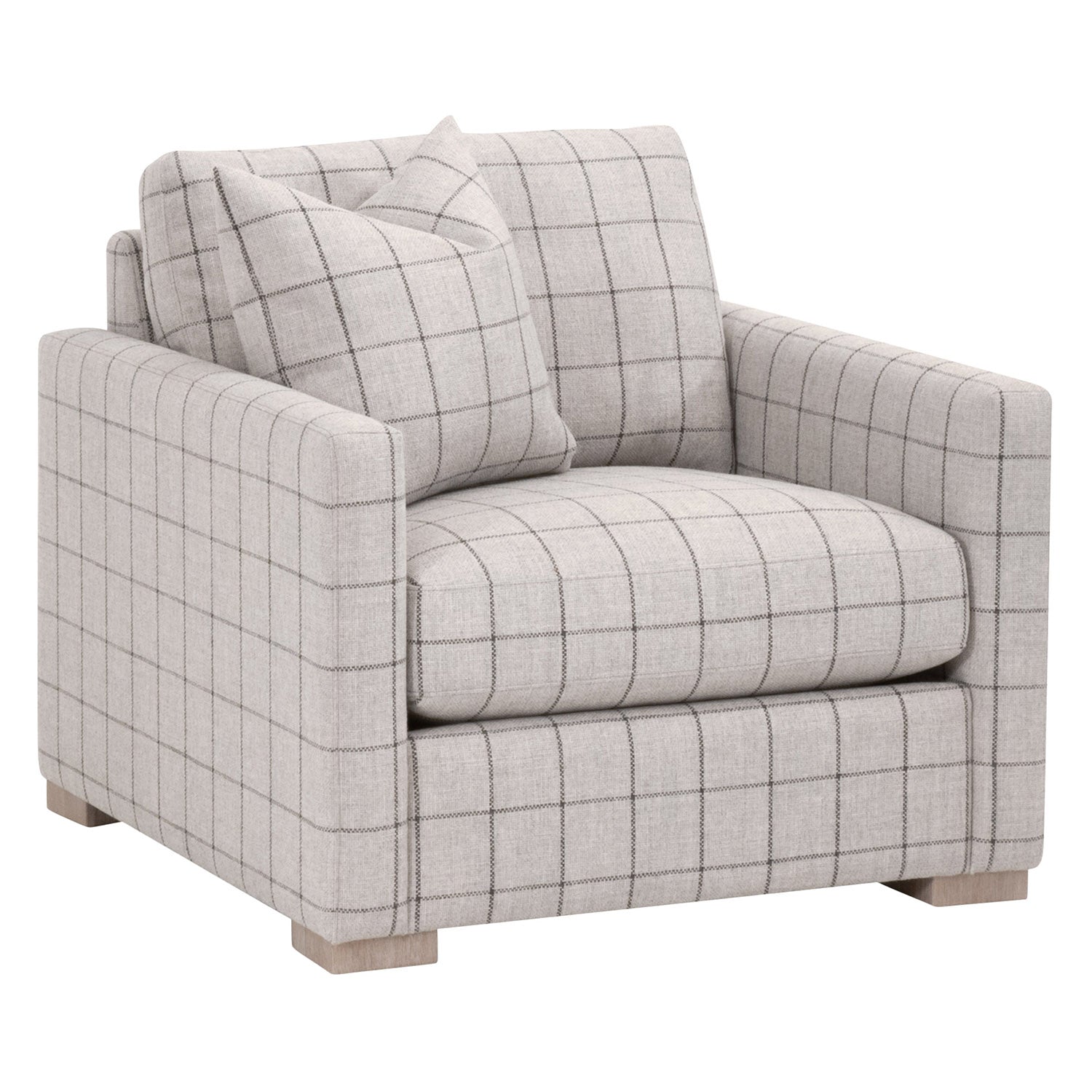 Windowpane Pattern Chair Essentials for Living Clara Slim Arm Sofa Windowpane Chair