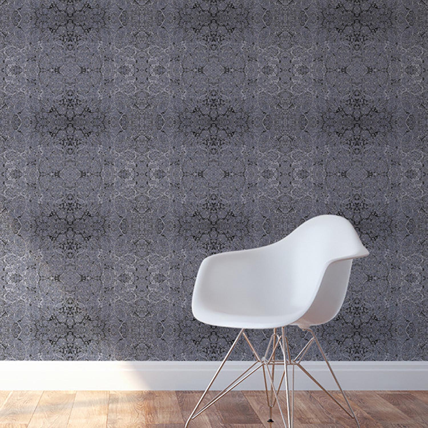 Mitchell Black Cobalt Kaleidoscope Wallpaper