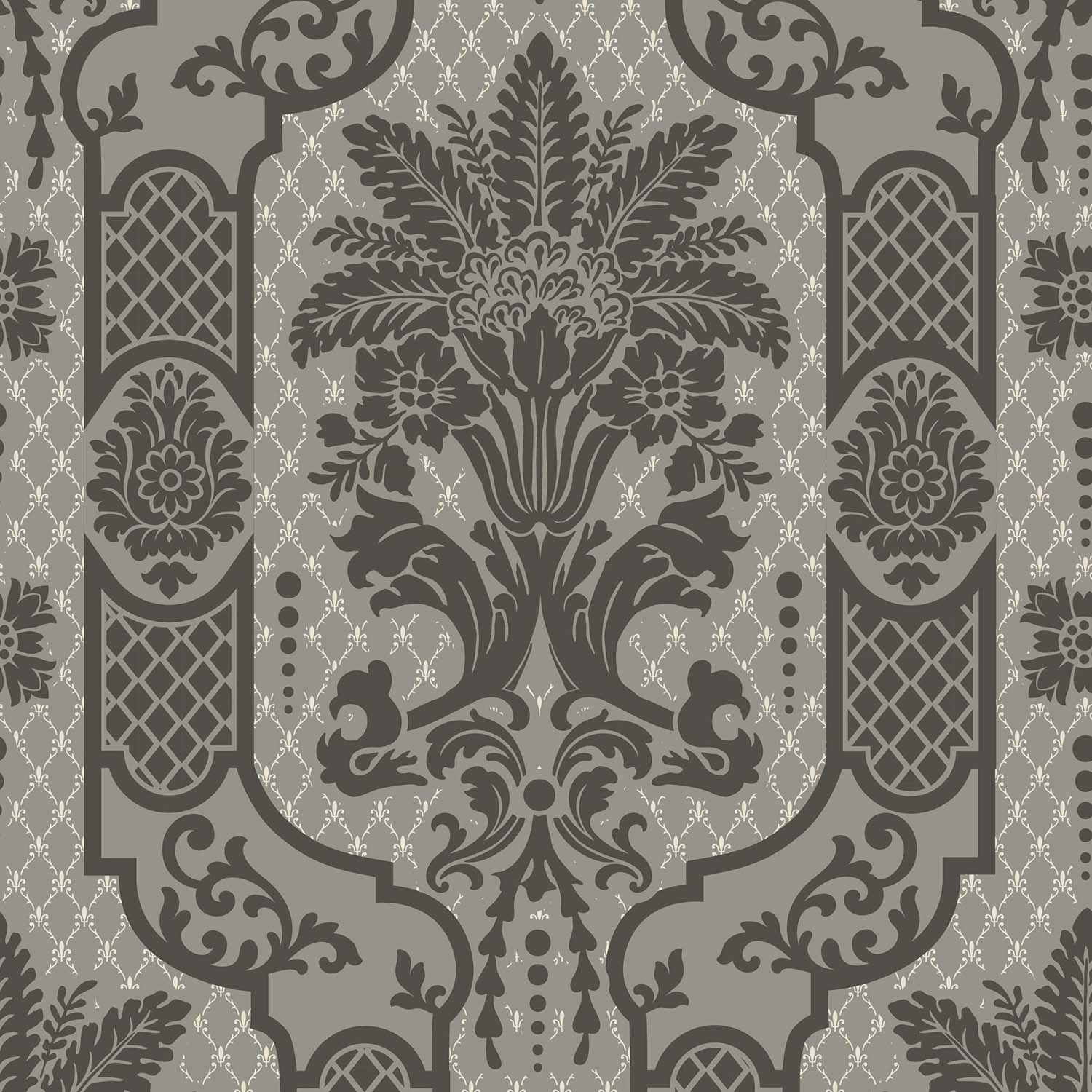 Mitchell Black Columnar Bloom Wallpaper