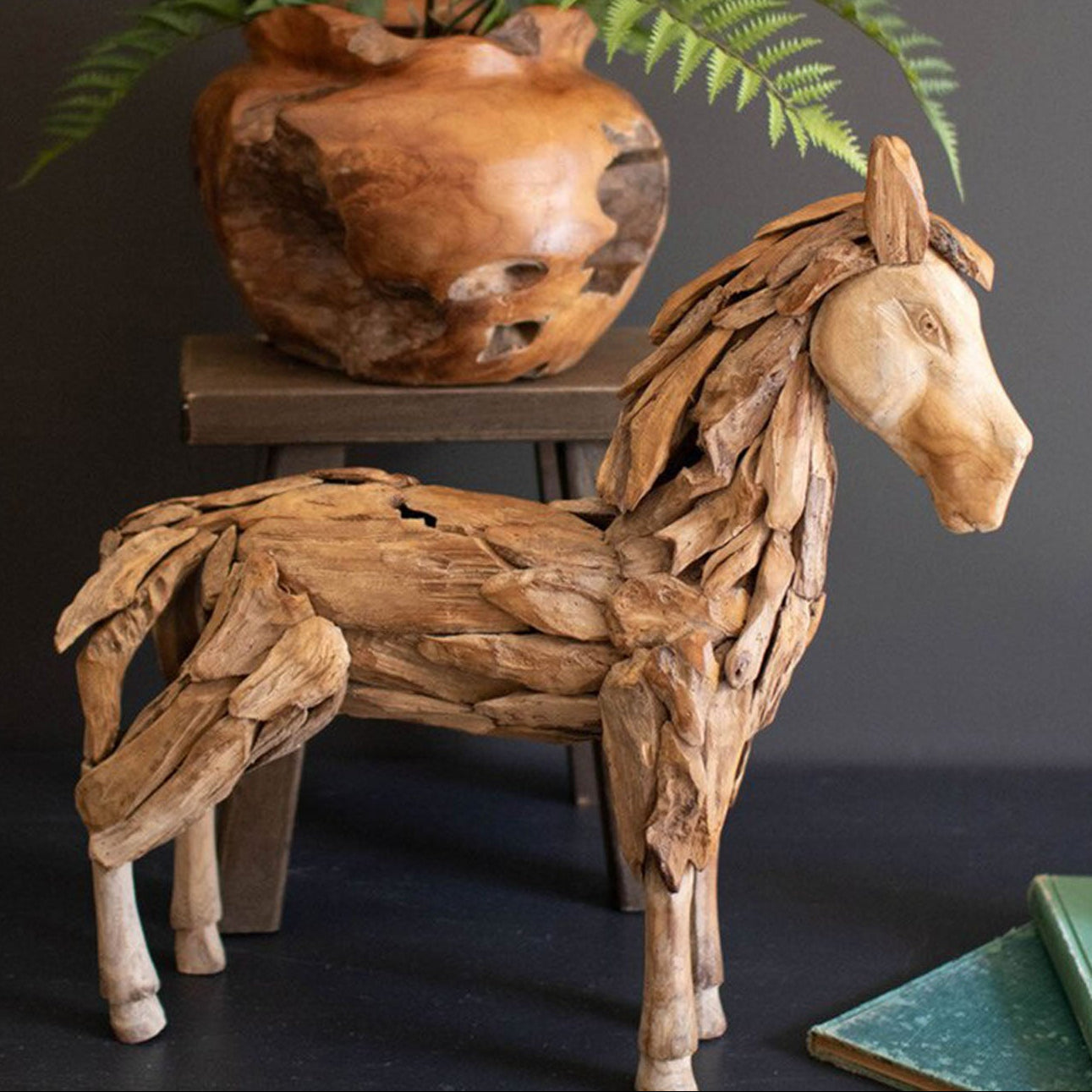 Teakwood Horse Sculpture