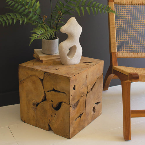 Rustic Cube Side Table