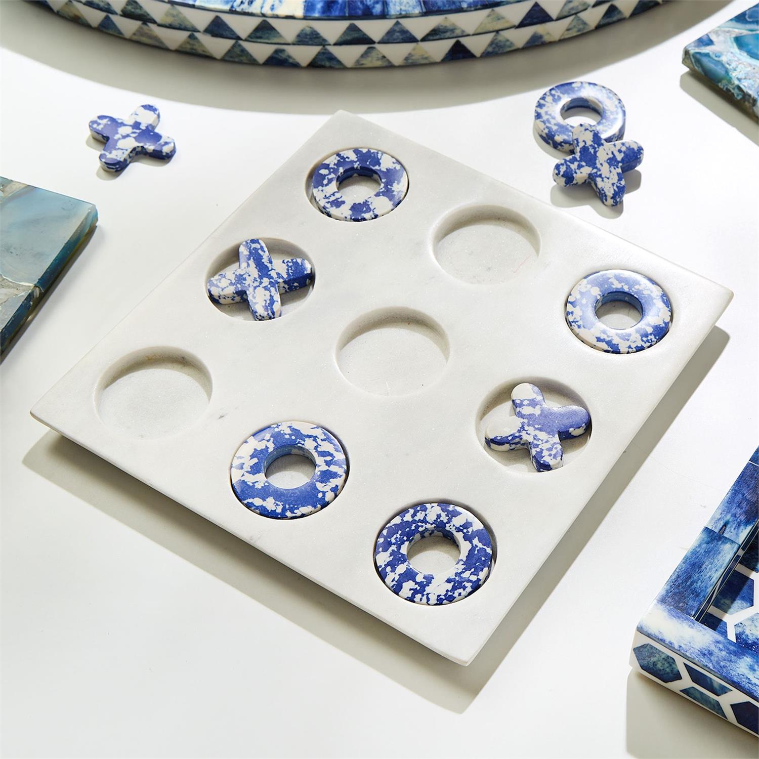 Blue Marble Tic-Tac-Toe Game